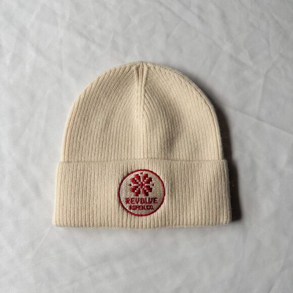 Revolve Aspen Co. Cream and Red Beanie - Picture 2 of 7